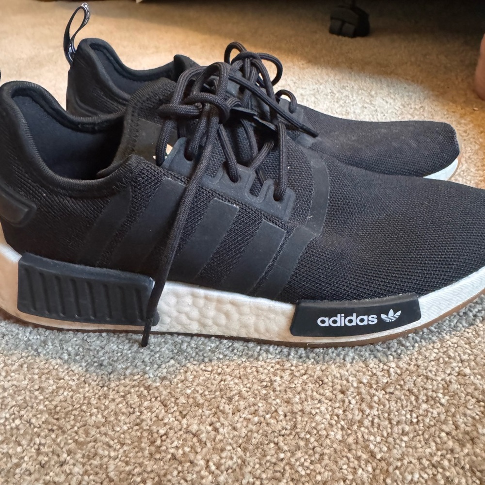 Adidas Men's Black and White Athletic Shoes
